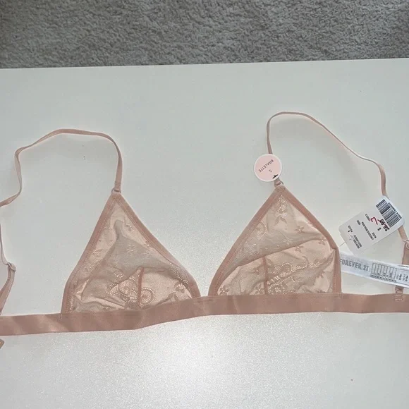 Nwt f21 bralette 💋 mesh floral beige - Picture 1 of 2